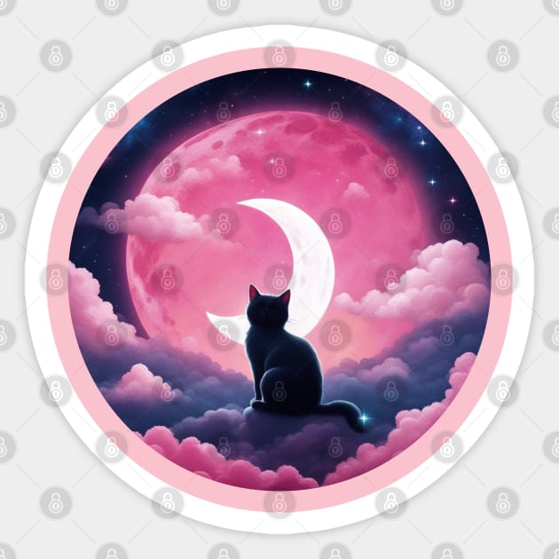 Moon Cat Sticker by EunsooLee